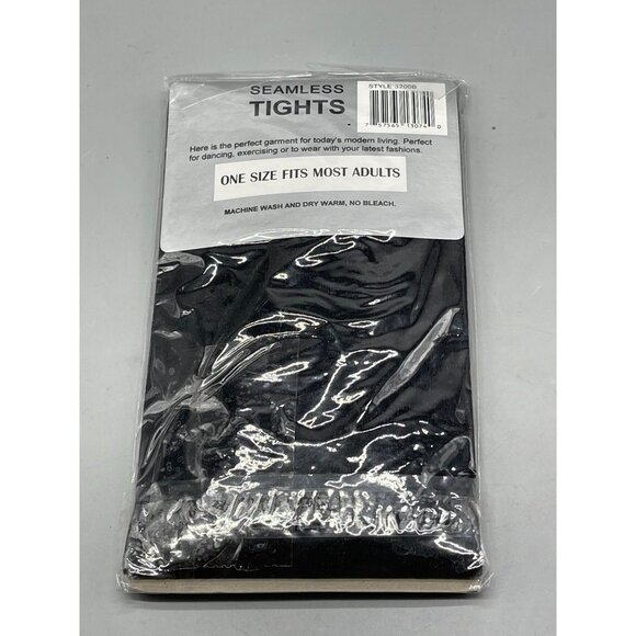 Costume mates seamless tights black stretch nylon one size fits most adults READ - Picture 3 of 7